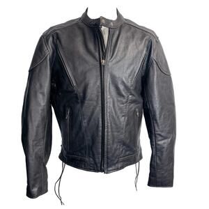 Xelement Men's Leather Jacket with zip in liner, Size Medium